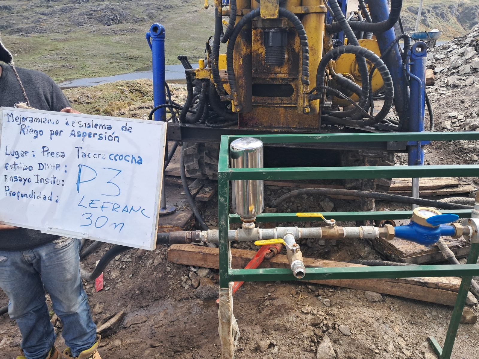 Ensayo Lefranc en el sondaje P3, Presa Taccraccocha